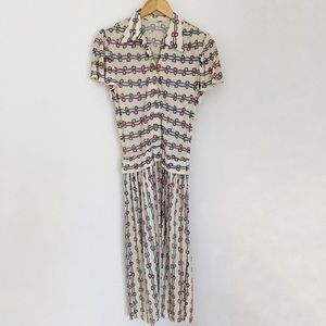Vintage Western Button Down Drop Waist Dress